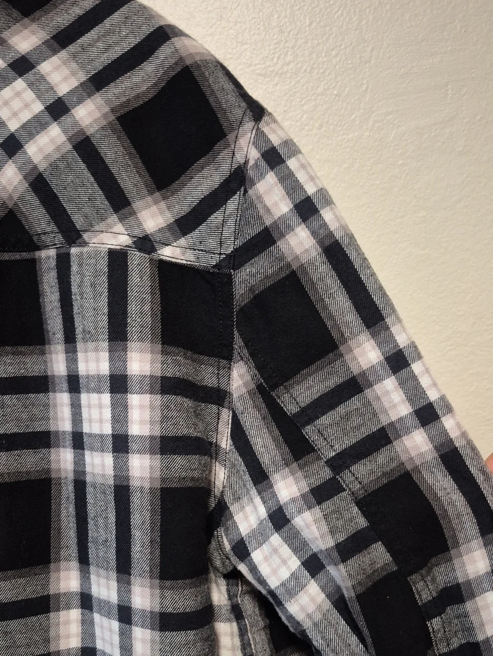 Vtg Big Mac Men's Jacket Black and White Plaid Flannel Sherpa Lined Sz L